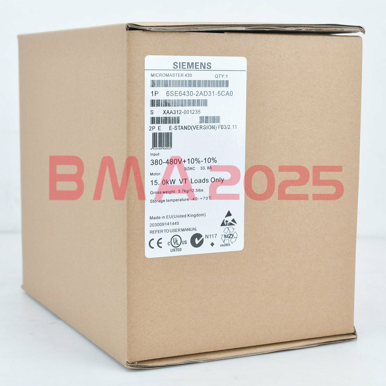 1PC New M430 6SE6430-2AD31-5CA0 15KW 1year warranty DHL free Ship SM9T
