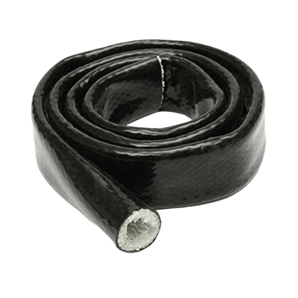 Black Fiberglass Fire Sleeve Heat Shield Sleeve AN10 Fuel Hose Cover ID:16mm