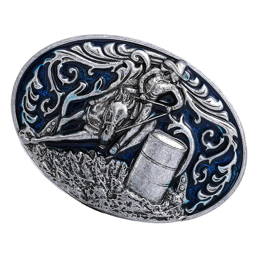 Men's Classic Retro Style Barrel Racing Cowboy Western Belt Buckle Accessory