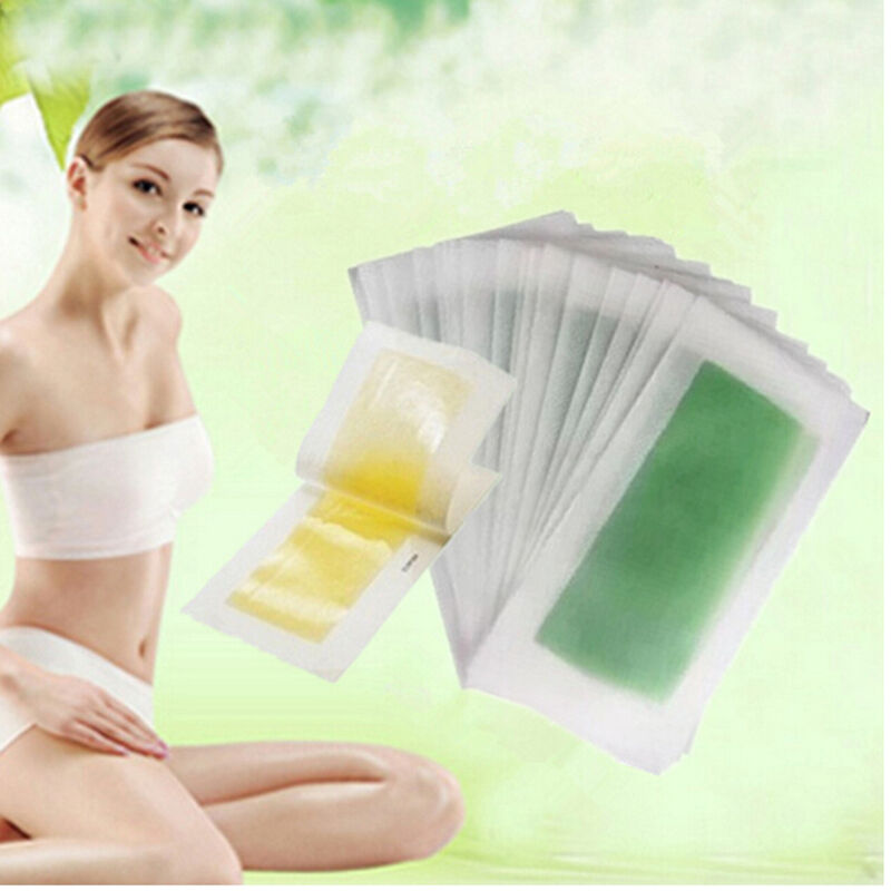 10 x Double Side Hair Removal Cold Wax Strips Paper For Leg Body Facial H.l8