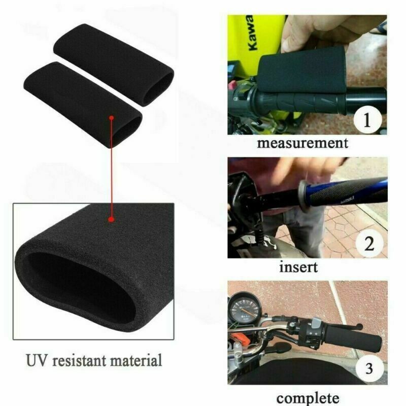 2Motorcycle Anti Vibration Handle Bar Foam Comfort Motorbike Slip Over Grips X2
