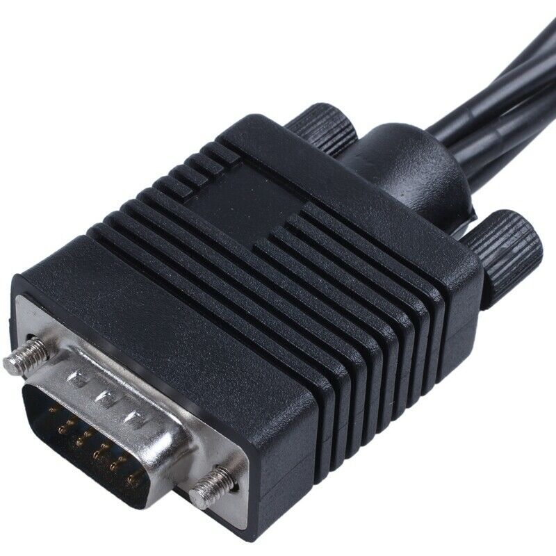 8 inch VGA Male to 3 RCA S-Video Female AV Video Cable Adapter J5E5E5