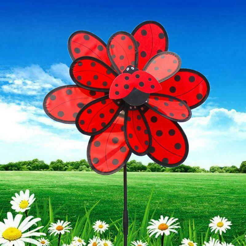 Kids Double Layer Beetle Windmill Wind Spinner Pinwheel Home Garden Yard Decor
