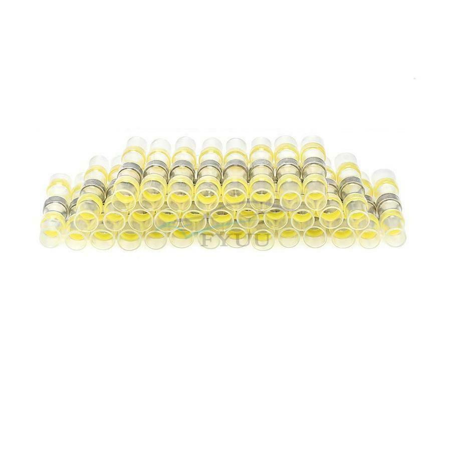 100× Tinned Copper Waterproof 12-10AW Automobile Shrink Tube Terminal Connectors