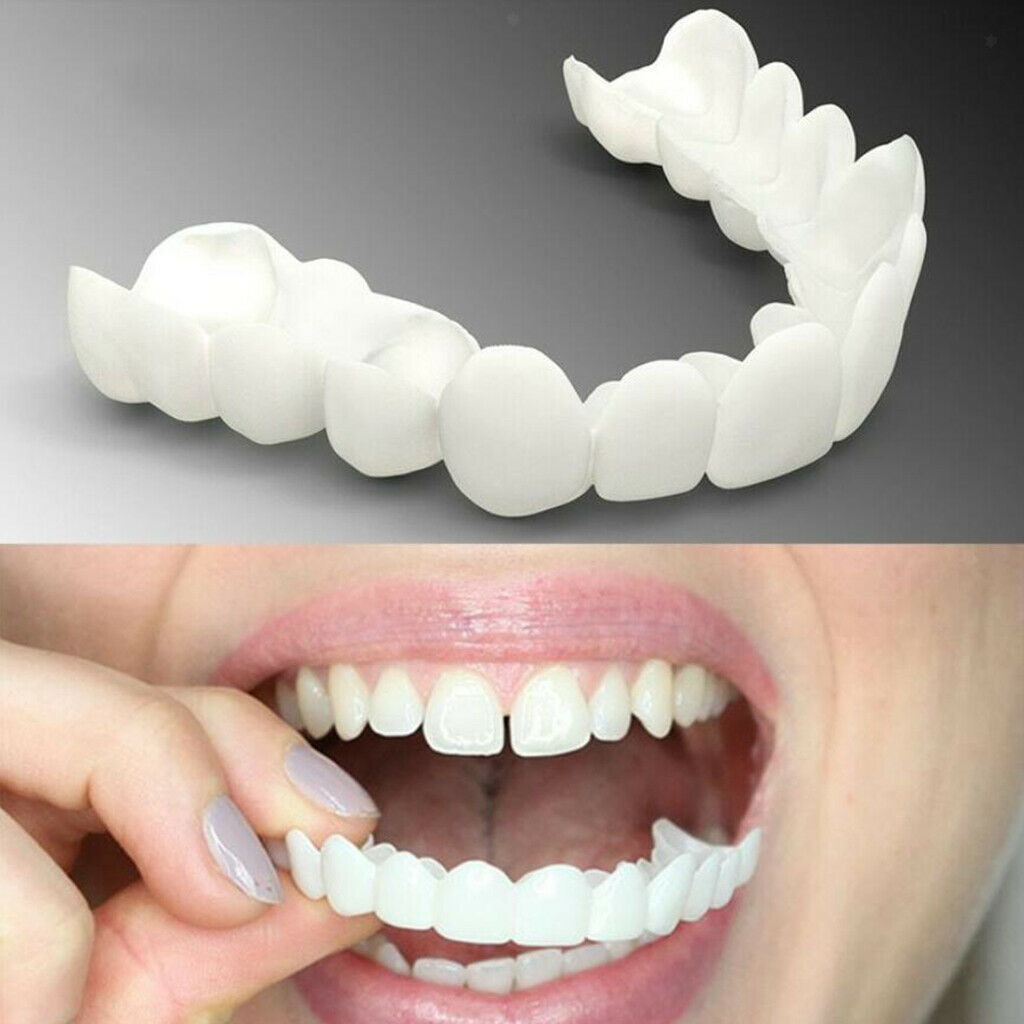 2Pcs Snap Lower False Teeth Dental Veneers Tooth Cover Simulation Braces