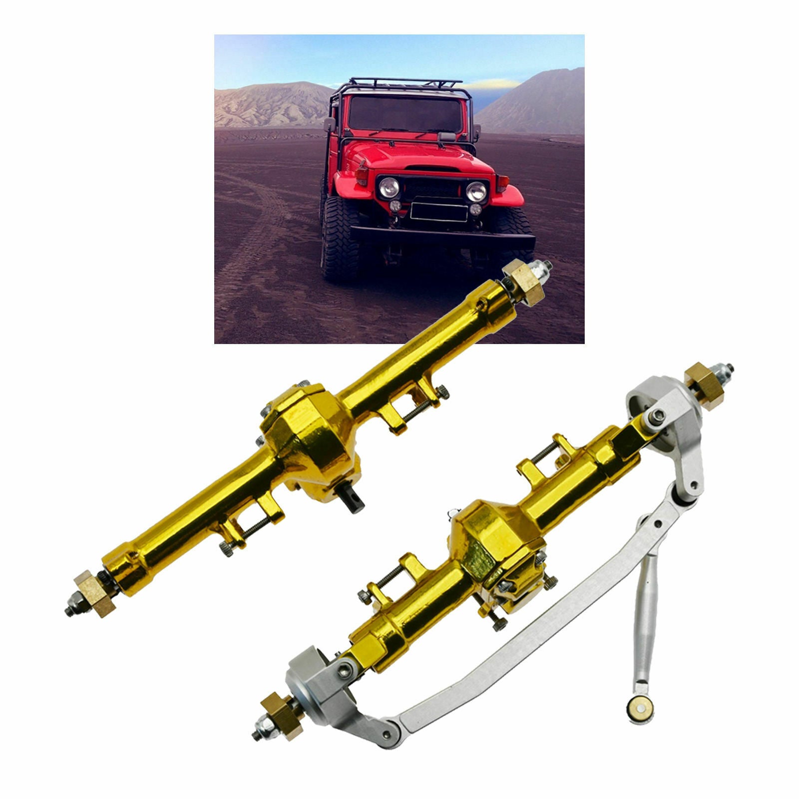 2x Metal Front and Rear Axle Set for Axial SCX24 AXI90081 Buggy DIY Accs