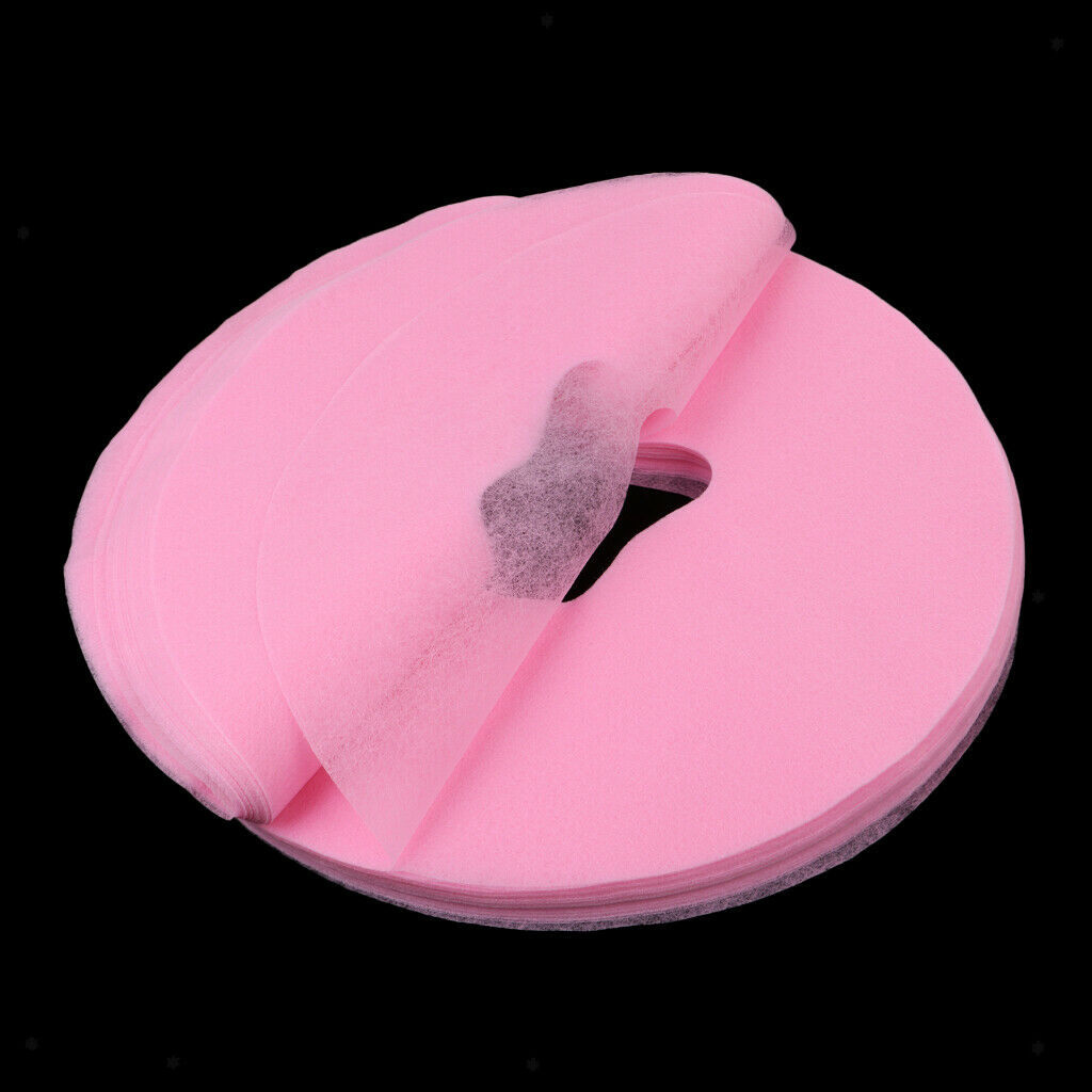 100 Pieces Pinke Massage Table Face Cradle Covers Soft Flat Headtest Covers