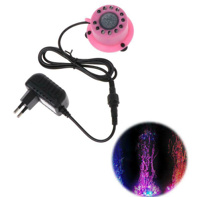 Mini Colorful Submersible 12 LED Light Air Curtain Bubbles Aquarium Accessories