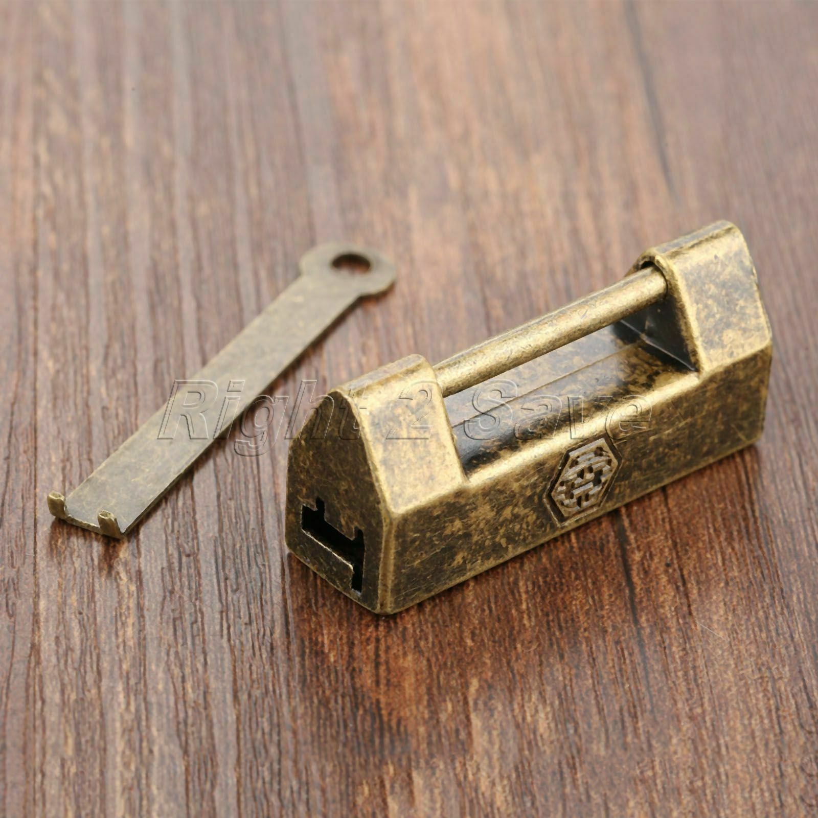 Retro Bronze Decorative Latch Wooden Chest Jewelry Box Hasp Padlock Catch Lock