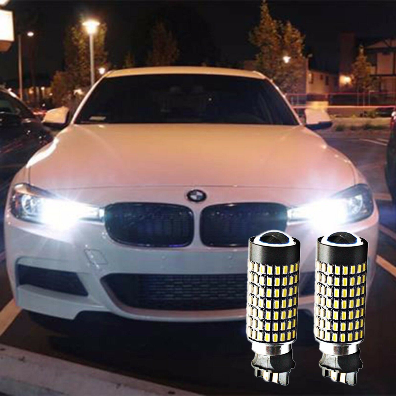 White PW24W LED Bulbs For BMW F30 3-Series Halogen DRL LED Daytime Running Light