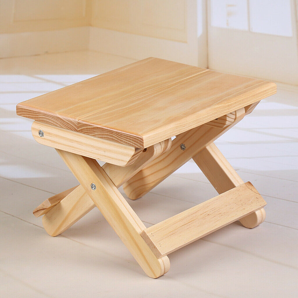 Wooden Stool Lightweight Small Chair Seat for Outdoor Fishing Camping Beach