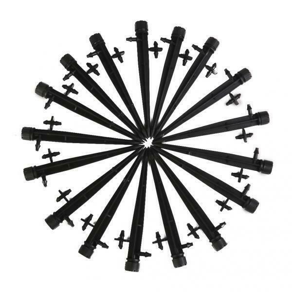 100x Black Irrigation Drippers Water Drip Emitters Sprinkler for Flower Beds