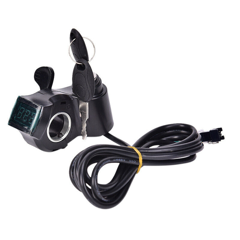 Bikes Finger Thumb Throttle With Power Switch LCD Display Switch Handlebar Gr TL