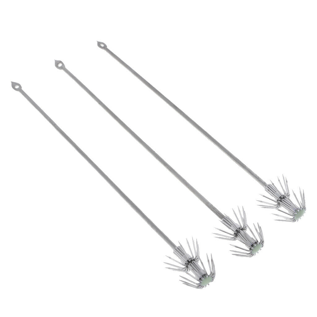 Lots 3 Stainless Steel Squid Hook Squid Jig Lures Hard Baits Umbrella Hook