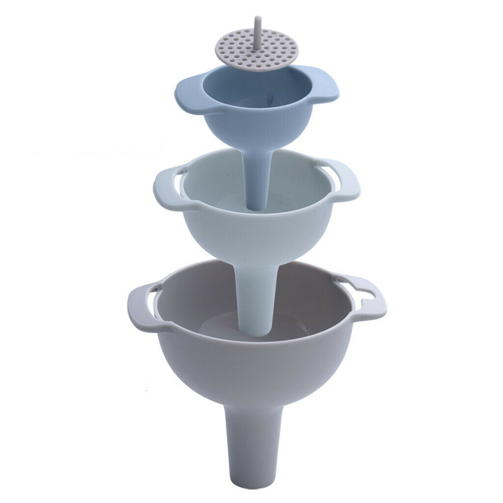 3pcs Food Grade Plastic Funnels for Bottling for Powder Water Milk Transfer