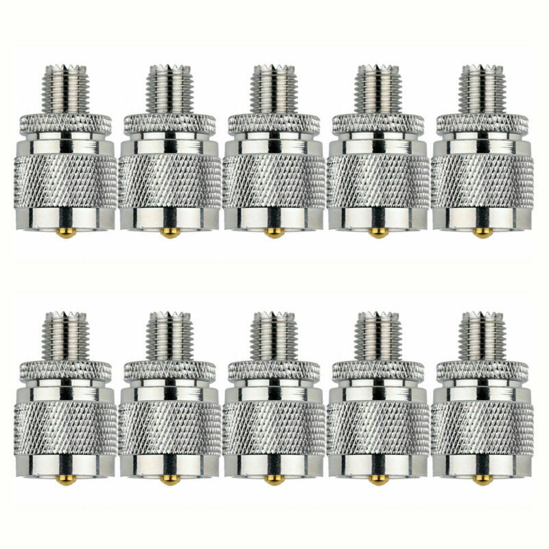 10x Adapter Pl259 UHF Plug Male To Mini UHF Female Jack RF Connector M/F  AT2