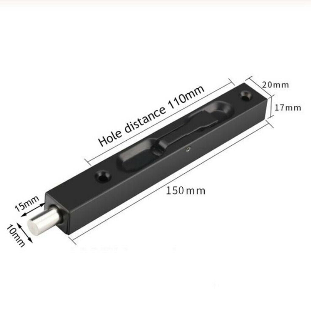 6inch Fireproof Stainless Steel Flush Hidden Door Security Bolt Latch Black