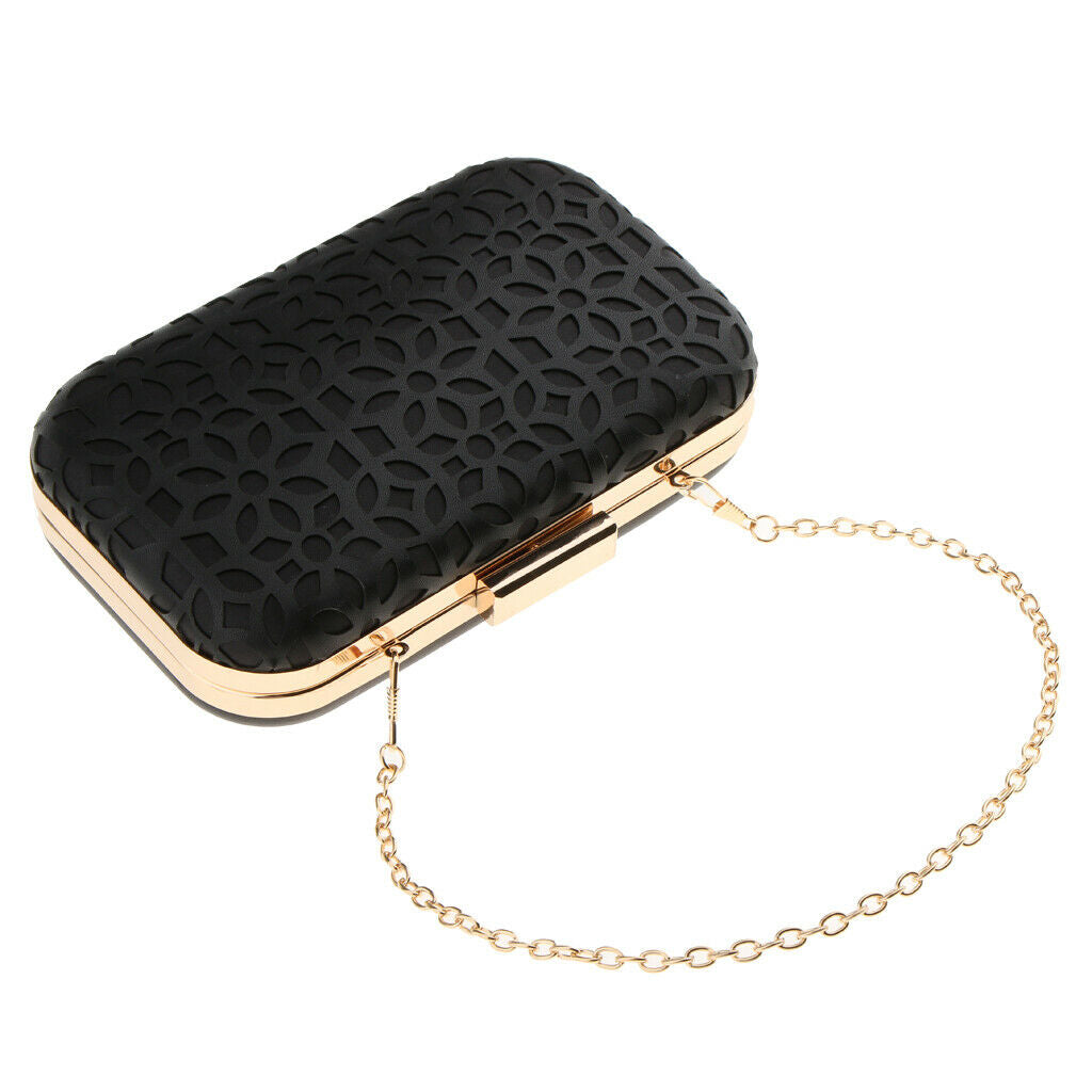 Evening Handbag Over Bag With Shoulder Chain For Bridal Wallet - black