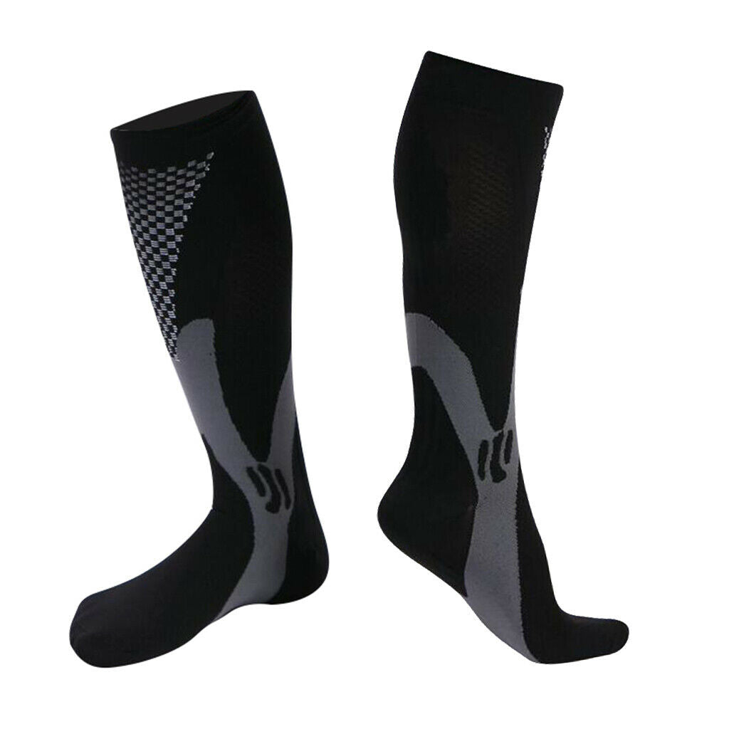 5Pairs Sports Compression Socks Anti Fatigue Anti Sweat Knee High Stockings