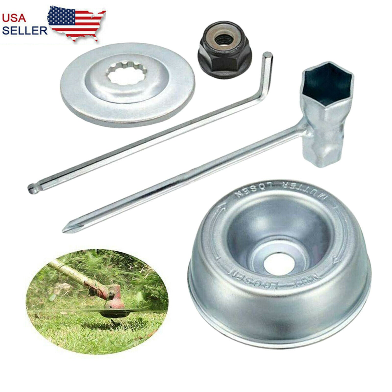 Lawnmower Grass Blade Adapter Attachment Kit 5mm L-Wrench for Stihl String