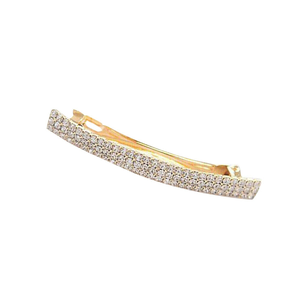 Prettyia Rhinestone Rectangle French Barrette Hair Clip Automatic Spring