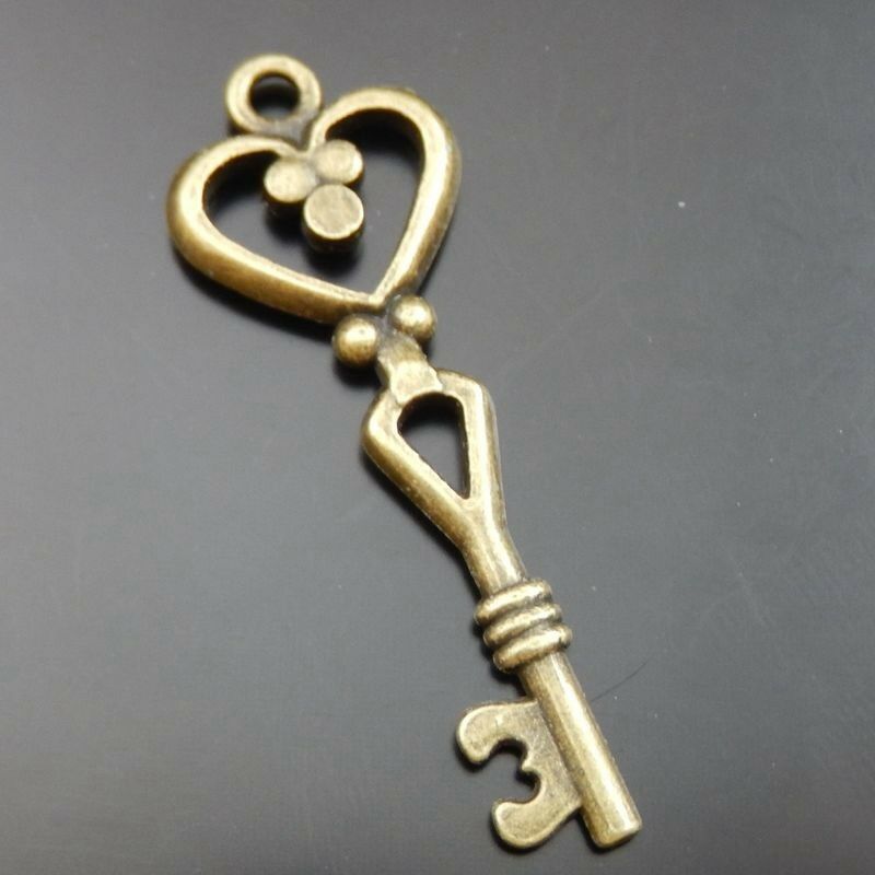 18 pcs Antiqued Bronze Alloy Scepter Key Pendant Jewelry Making Findings 41x14mm