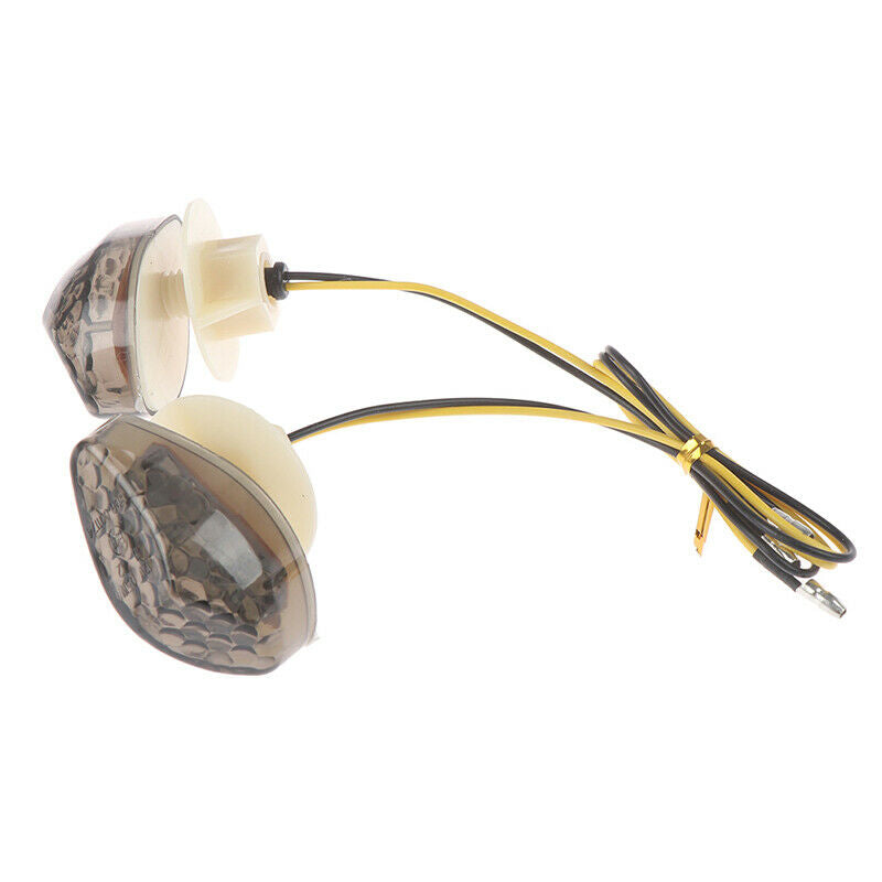 2Pcs Smoke LED Turn Signal Indicators Light Blinker For Motorcycle 10mm m.l8