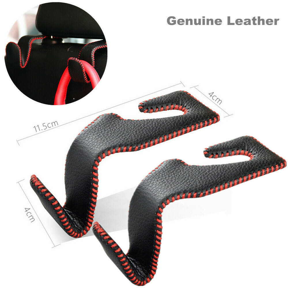 2PCS Car Seat Back Leather Hook Organizer Hanging Bag Holder Hanger Universal