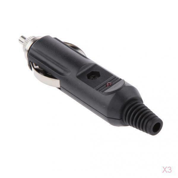 3x 12v Male LED Car Cigarette Lighter Power Socket Plug Connector 5A with Fuse