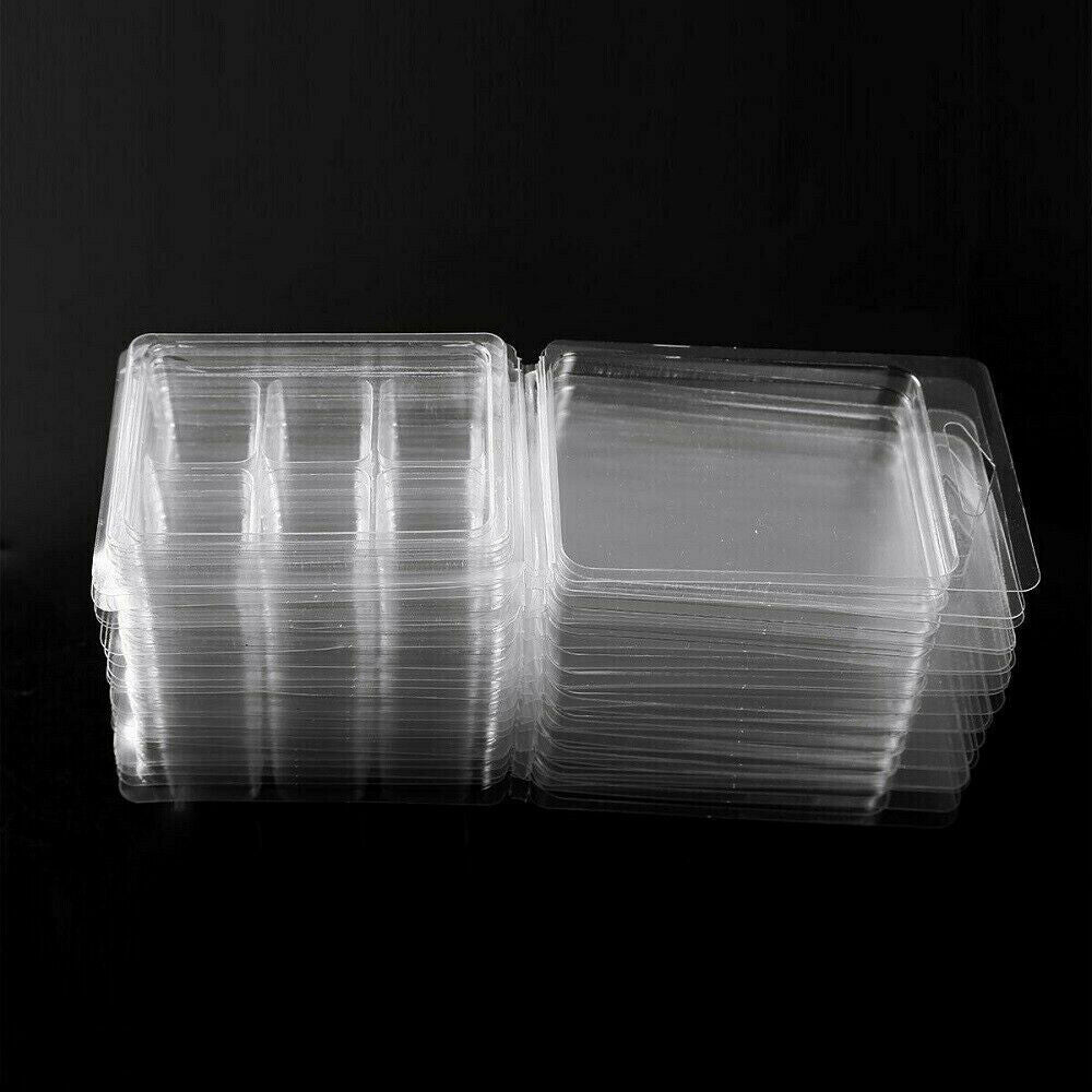 20 Packs Wax Melt Molds Plastic Wax Melt Clamshells for Wickless Wax Melt Candle