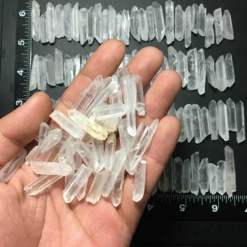 50g Tibet Natural Clear Crystal White Quartz Points Terminated Wand Specimen NEW