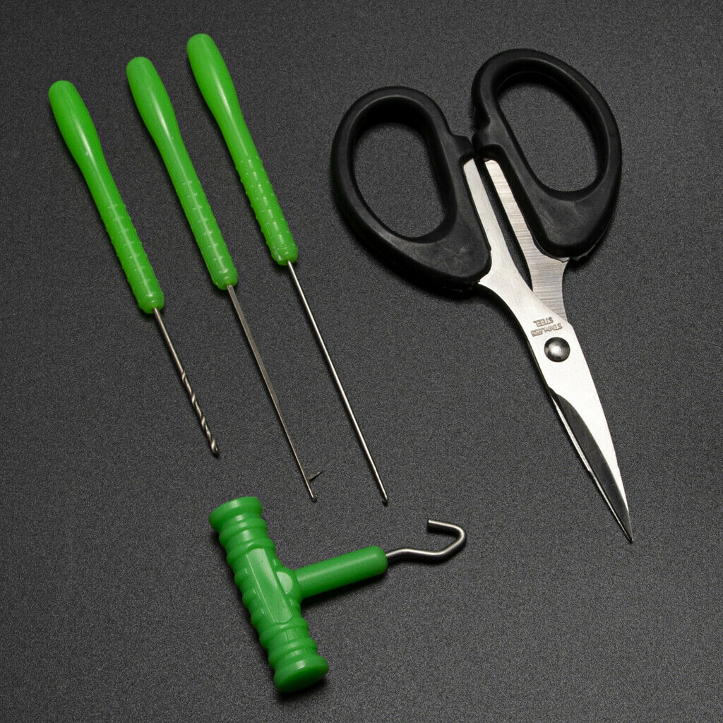5PCS Fishing Rigging Needles Carp Fishing Lures Rig Tools Set Scissors