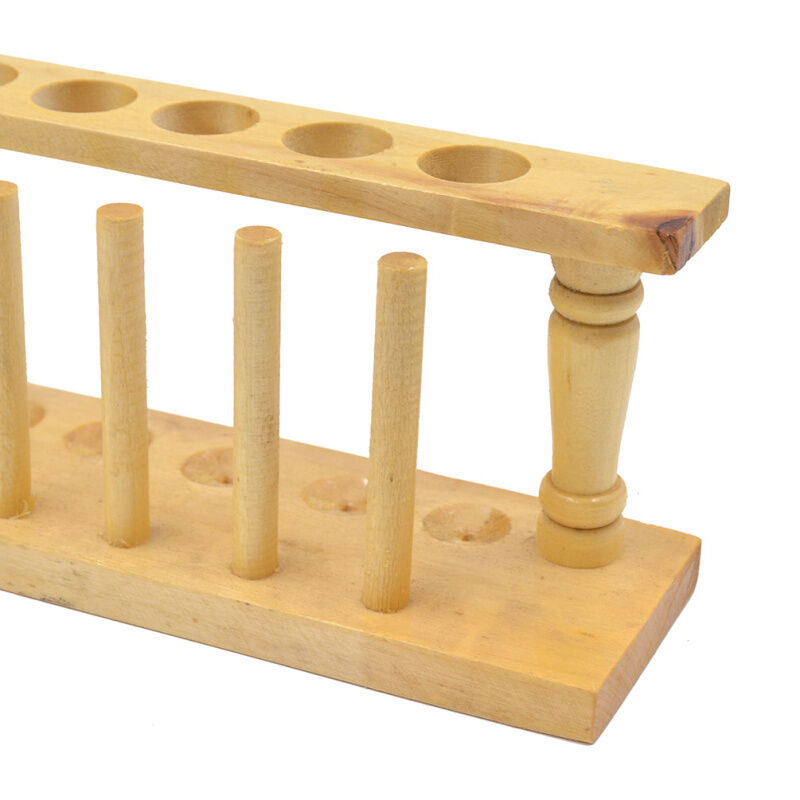 1 Pc Wooden 6 Holes Test Tube Airing Storage Rack for Chemistry Lab Supplies