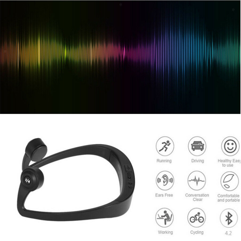 LF-V9 Wireless Bluetooth Earphone Headphone w/Mic Waterproof Exercise Black