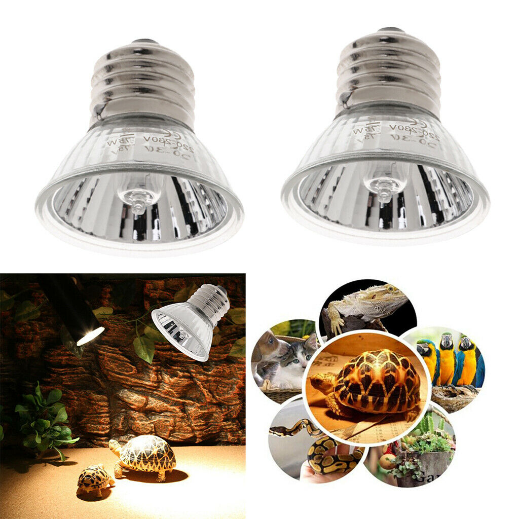 2x E27 UVA & UVB Light Bulb Reptile Pet Terrarium Brooder Heater Lamp 75W