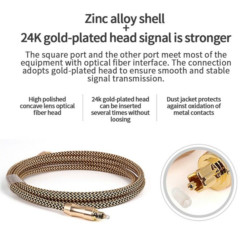 Digital Optical Audio Cable Toslink 1M SPDIF Coaxial Cable for Amplifiers P W4H9