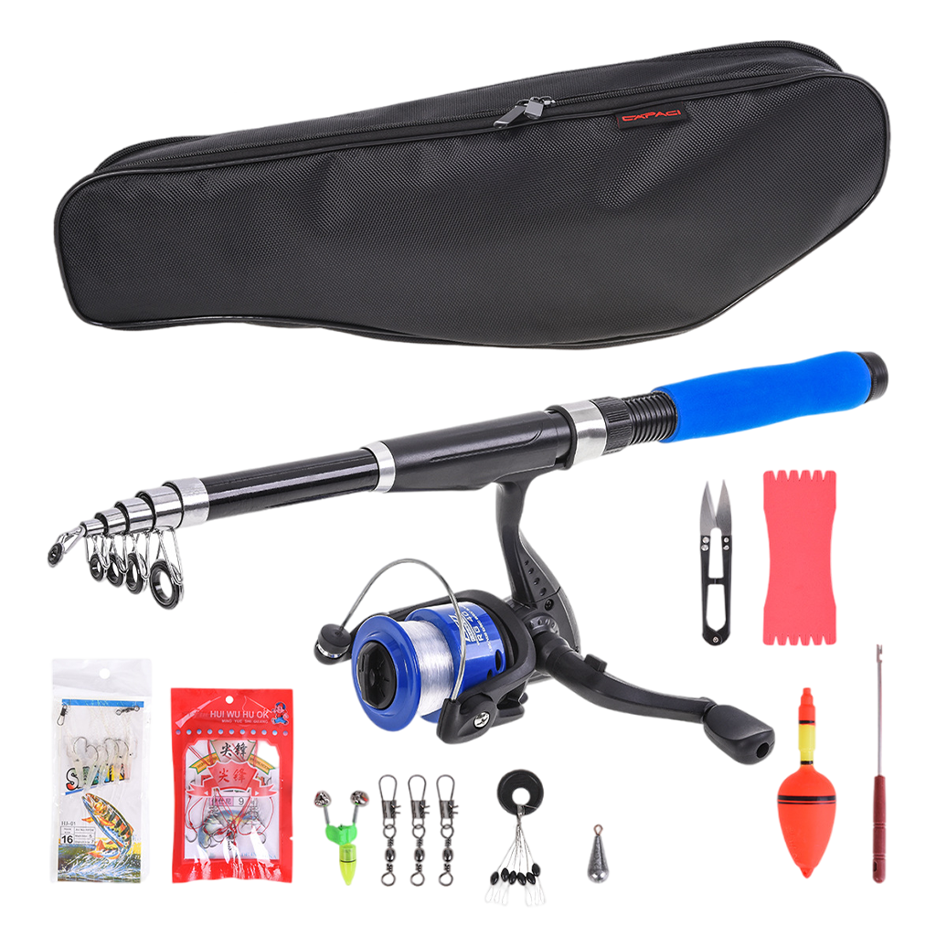 Telescopic Fishing Rod and Reel Line Combo Full Kit Telescopic Pole Reel