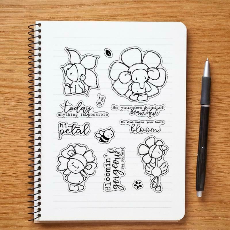 Baby Elephant Transparent Silicone Seal Stencil DIY Crafts Printing Mould