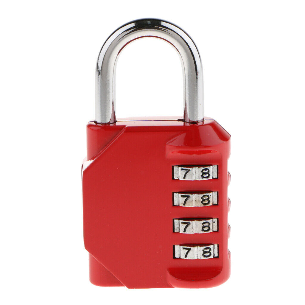 4 Digit Combination Padlock Travel Luggage Suitcase Code Lock 603N  - Red