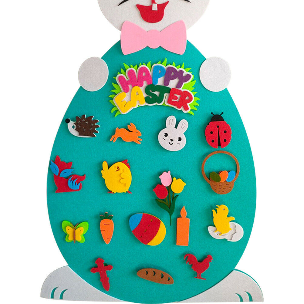 Felt Rabbit Decoration Easter Bunny Ornaments DIY Felt Rabbit Set with Lanyard