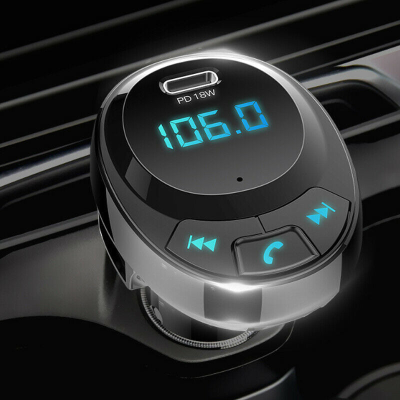 Car Truck Bluetooth MP3 Music Player Digital Display Dual USB Car Phone Charger