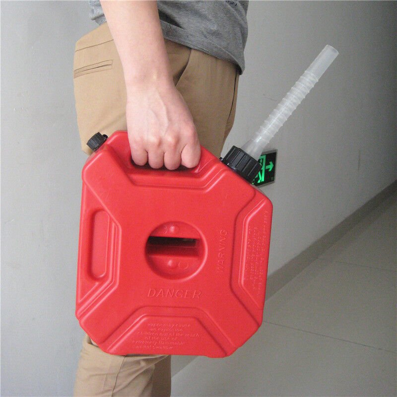 5L/1.3Gallon Handle Fuel Tank Jerry Cans Spare Plastic Petrol Tanks for Car Bike
