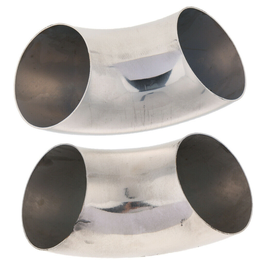 2Pcs 201 Stainless Steel 2.5inch 2" 90° Mandrel Elbow Weldable Exhaust Pipe