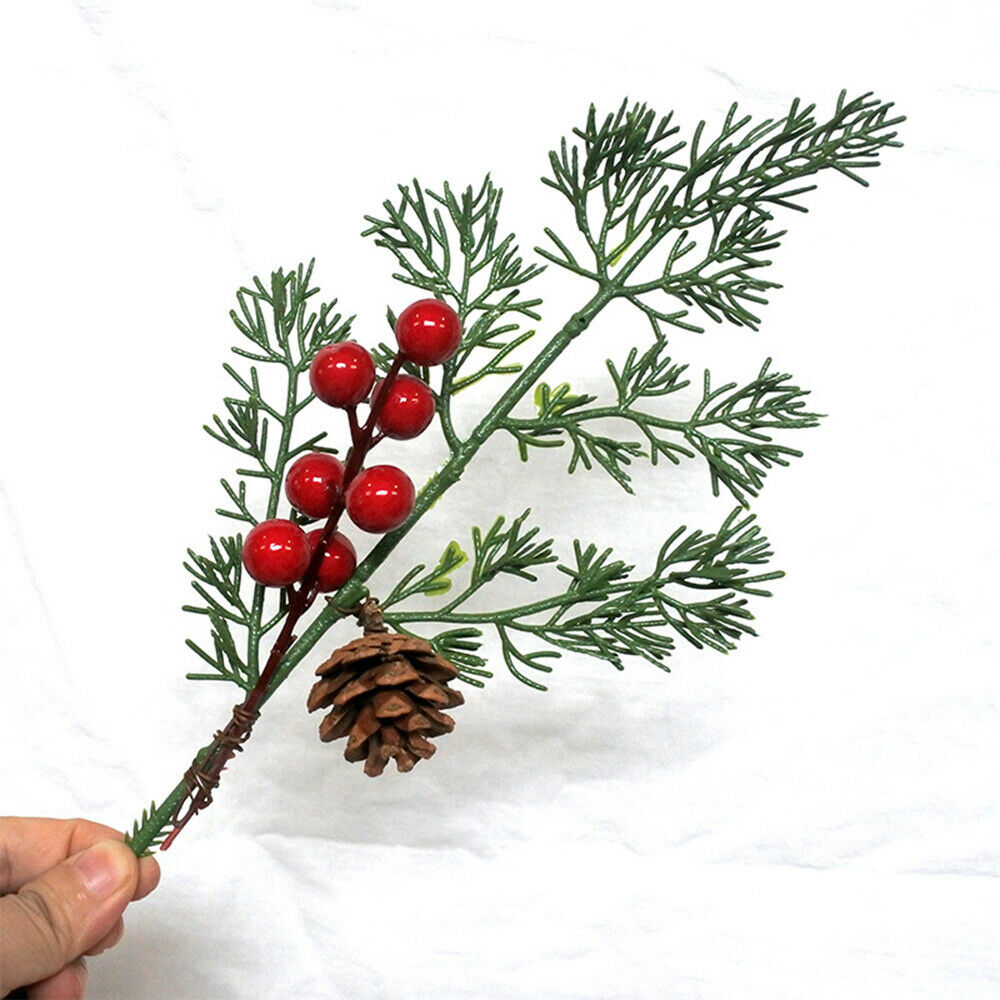 Christmas Artificial Flower Berry Pine Cone Branch Xmas Tree Ornament Home Decor