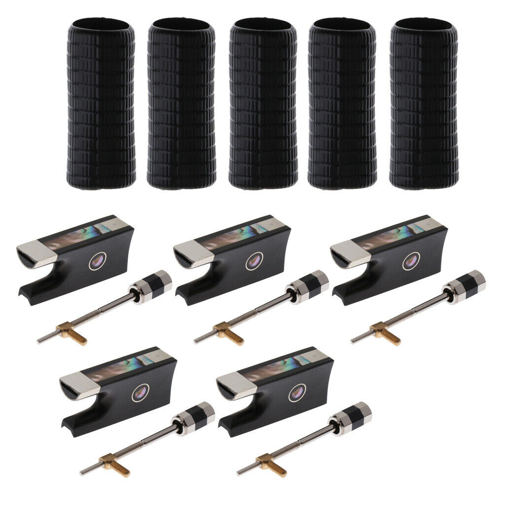 10pcs/Pack 4/4 Violin Ebony Bow Frog + Shaft Grip 27 x 18mm Violin Bow Parts