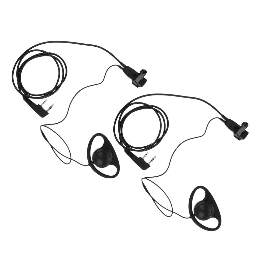 Intercom Earpiece 2-Pins Connector for KENWOOD Baofeng Two-Way Radio-2 Piece