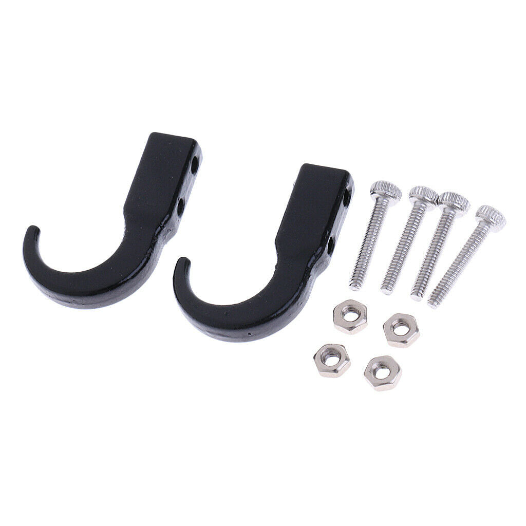 Black Metal Trailer Winch Tow Hooks for 1/10   D90 Remote Control Buggy