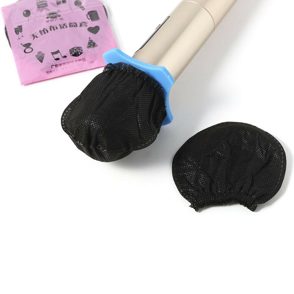 100Pcs Disposable Microphone Cover Non-Woven Protective Caps For Karaoke
