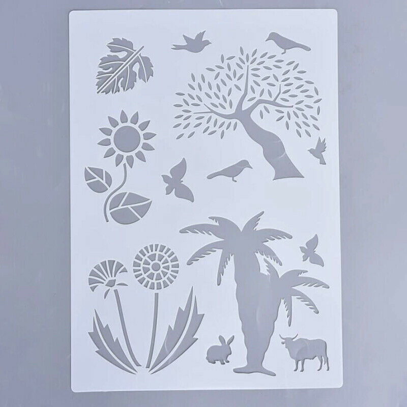 12X A4 Mix Style Painting Scrapbook Stencils DIY Wall Arts Embossing Decorat SJ