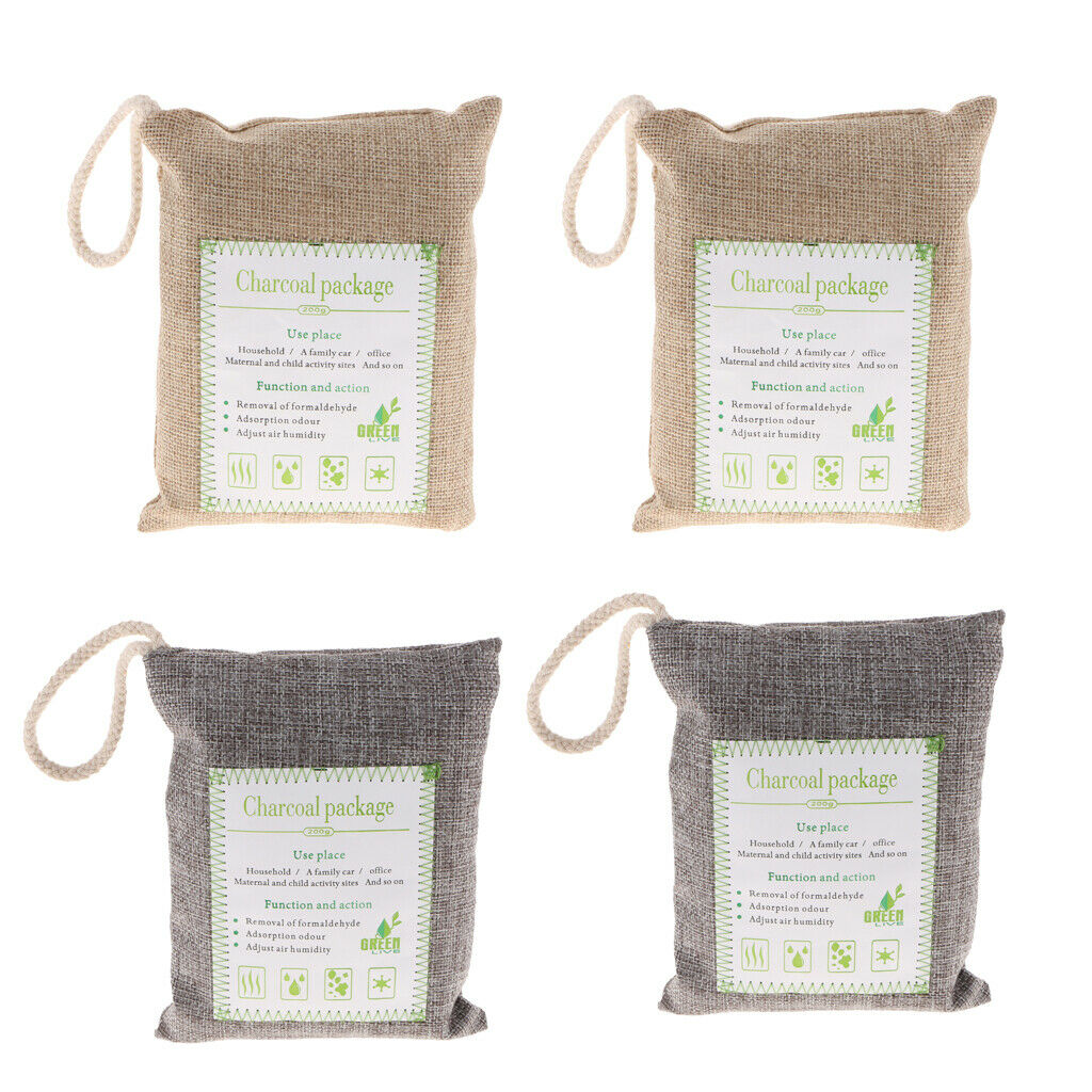 4x200g Bamboo Charcoal Deodorizer Air Freshener Remove Odor for RV, Camper, SUV,